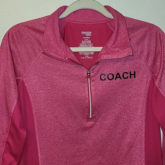 Women's size 8/10 medium Danskin Now COACH active wear long sleeve hot pink top - Picture 4 of 10